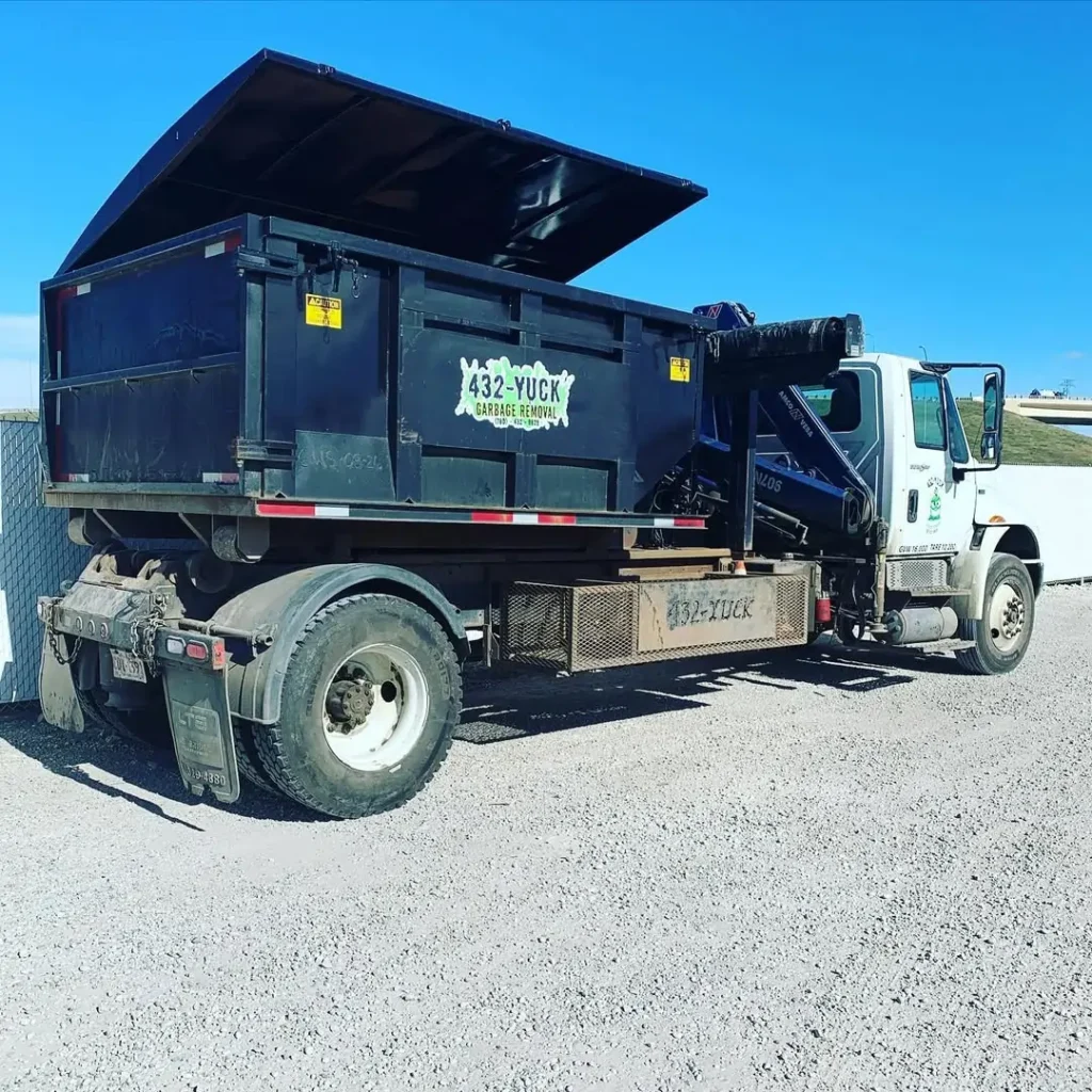Current image: Garbage bins placed at a large outdoor festival in Edmonton to manage event waste