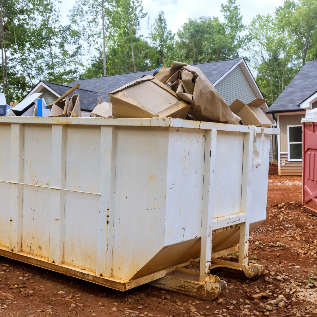 driveway safe bin rental in Beaumont ready for a renovation cleanup