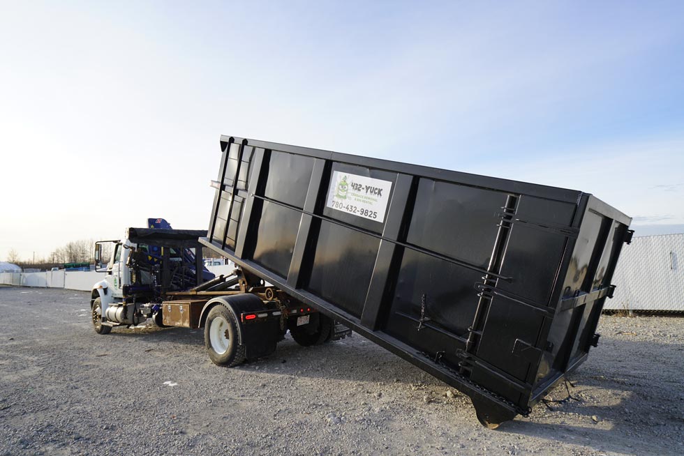 Roll off dumpster bin rental in Edmonton for construction debris and large cleanups
